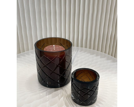 Hurricane Kristallen Lamp Windlicht Middelbruin (cc2101-140kristal-choc-middelgroot)