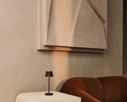 De pijp mini mokka bruin oplaadbare tafellamp - draadloos opladen, dimbare lamp en 3 lichte kleuren
