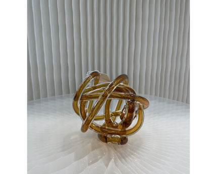 Gele glasknoop (klein) Diameter: 11cm