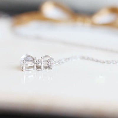 Sterling Silver Cute Cat Moonstone ketting