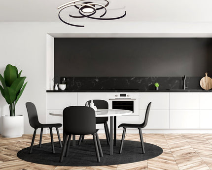 LED -plafondlicht "Radon" in zwart, gemaakt van metaal en plastic, met stevig ingebouwde -in LED's Ø 57 cm