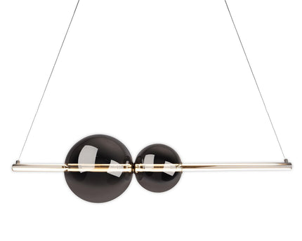 LED hanglamp Chrome "NOVA" gemaakt van chroom -gekleurd metaal, plastic en rookglas, met stevig ingebouwde LED's, ca.