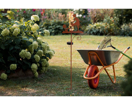 LED Solar Earth Skewers H: 95 cm, voor buiten, spiesjes gemaakt van metaal en glas en plastic in bruin, met geïntegreerde LED