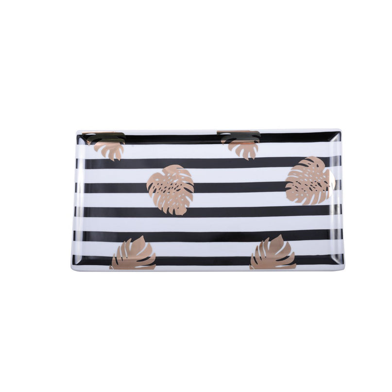 Cake Dish 32x17cm Golden Leaf Marinière