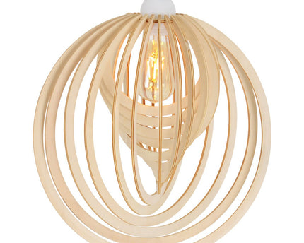 Hanger lamp "Armella" Ø 40 cm, 1x E27 (niet inbegrepen) gemaakt van hout en plastic, voor eetkamers, woonkamer, kantoor, kinderkamer