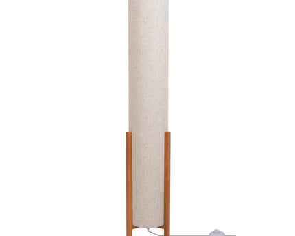Tafellamp "Matilda" klassieke tafellamp met natuurlijk uiterlijk door hout en stofscherm, E27 -aansluiting, 110 cm hoog
