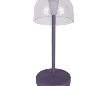 2-ex-ingestelde LED-batterijtafel Licht "Gomba" voor buiten en binnen, gemaakt van metaal en plastic in bramen, 18,5 cm hoog