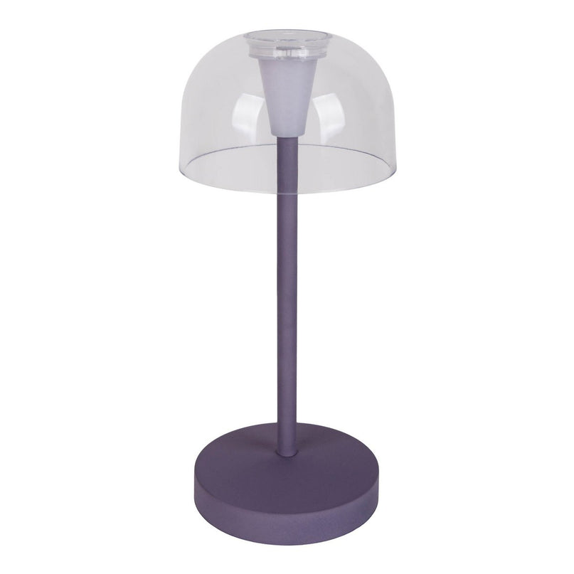 2-ex-ingestelde LED-batterijtafel Licht "Gomba" voor buiten en binnen, gemaakt van metaal en plastic in bramen, 18,5 cm hoog