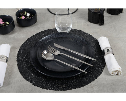 Zwart platte plaat met glans 27 cm