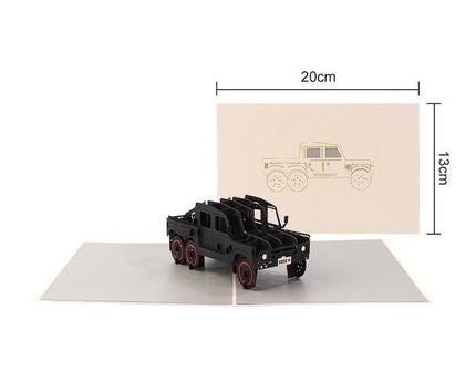 3D -kaart voor hem voor papa - Jeep en Motorbike Design