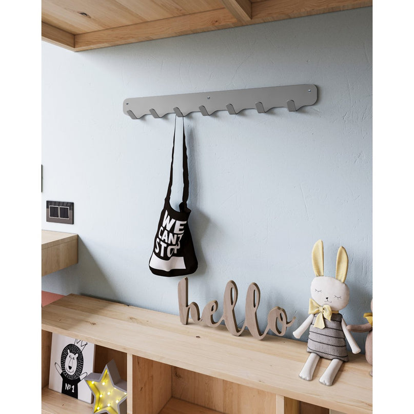 Gorillz Rounded Seven - Wandkapstok - 7 Kapstok Haken - Grijs