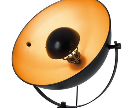 Staande lamp driekbende "Bernice", vloerlamp gemaakt van zwart en goud met E27-aansluiting, verlichting voor woonkamer, eetkamer of kantoor