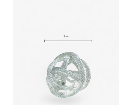 Middelgrote geknoopte glazen sculptuur (M) Diameter: 15 cm