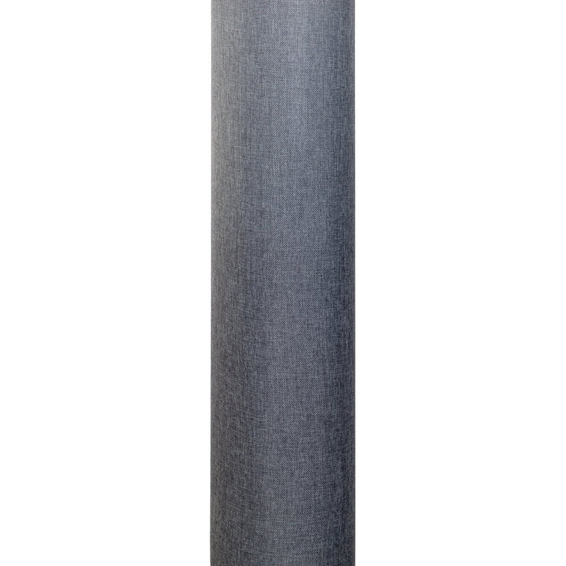 Staande lamp "Beate" Gray gemaakt van metaal en een tekstblazer in grijs, E27 -aansluiting, vloerlamp voor eetkamer, woonkamer, gang of kantoor, ca.