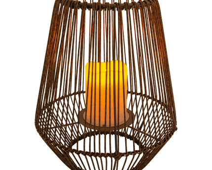 LED Solar Lamp "Plasto" Ø 26 cm buiten gemaakt van bruin metaal en plastic