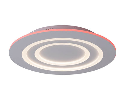 LED-plafondlicht "mirel" Ø 50 cm, 6 cm hoog, metaal en plastic in wit, geïntegreerde LED's, 2400 lm, dimmable, CCT-functie 3000-6500 K, RGB kleurverandering