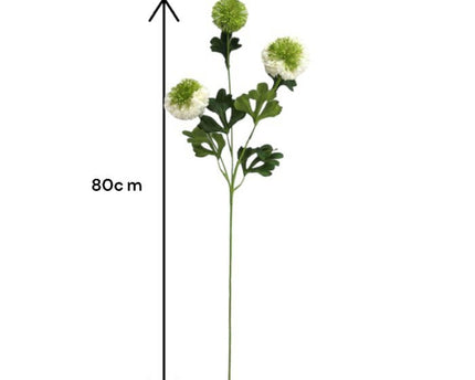 Scabiosa | Zijden kunstbloem | Lengte 80cm2pus paars