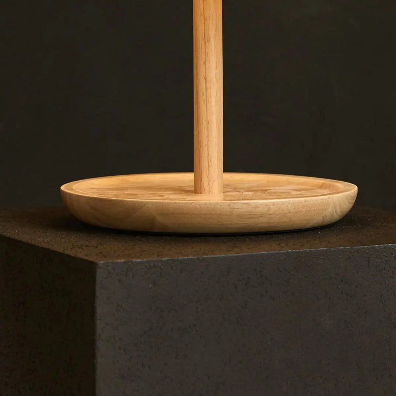 Emily lichtbruine houten lamp met kabel - handgemaakt duurzaam ontwerp voor thuis