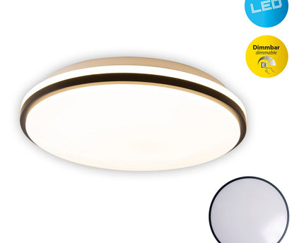 LED -plafondlamp "Irvine", metalen plafondlamp, wit, wit, met stevig ingebouwde LED's, voor eetkamer, woonkamer, hal of kantoor, Ø30,5 cm