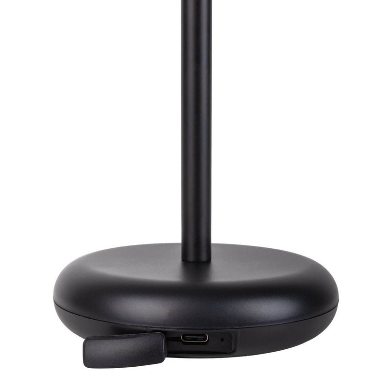 Noteloze tabletlamp "PASI" voor buiten en binnen, gemaakt van metaal en plastic in zwart, dimbaar, met aanraking en geheugenfunctie, ca. 26 cm hoog