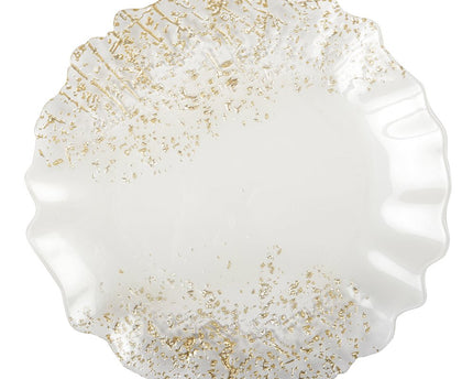 32 cm witte en gouden platte plaat