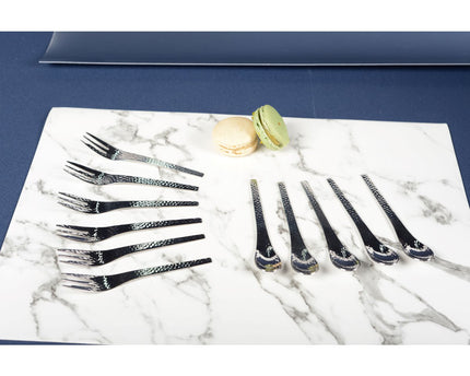 Zilver gehamerd lepels - set van 6