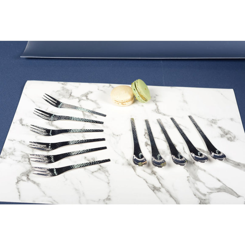 Zilver gehamerd lepels - set van 6