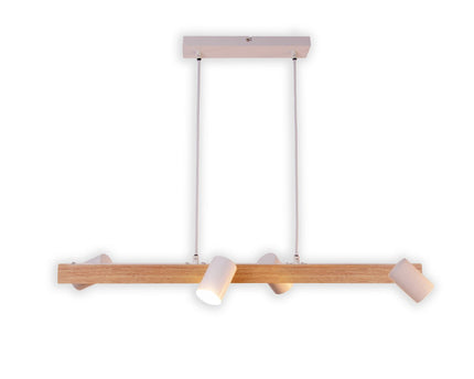 4 hanglamp "Frida" wit, hangende lamp, metaal, wit, GU10, hanglamp voor eetkamer, woonkamer, gang of kantoor, 80 cm lang