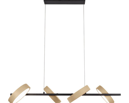 Led hanger lamp "Tessa" amandel, 150 cm hoog, 110 cm lang, gemaakt van metaal in matte amandel (Pantone 481 C) en zwart -wit plastic