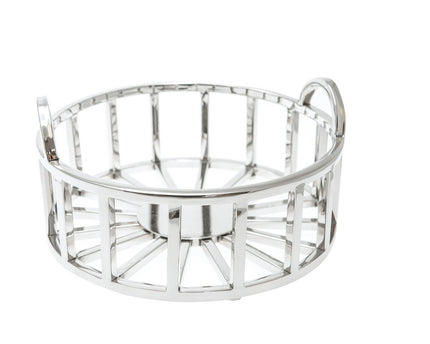 Ronde fruit gesneden in zilver 28x28x14cm
