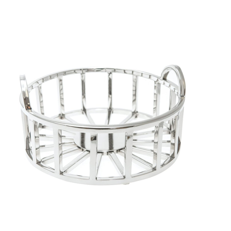 Ronde fruit gesneden in zilver 28x28x14cm