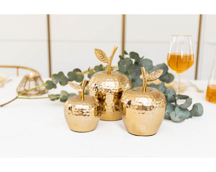 Gouden decoratieve appel 12,5x12.5x19cm