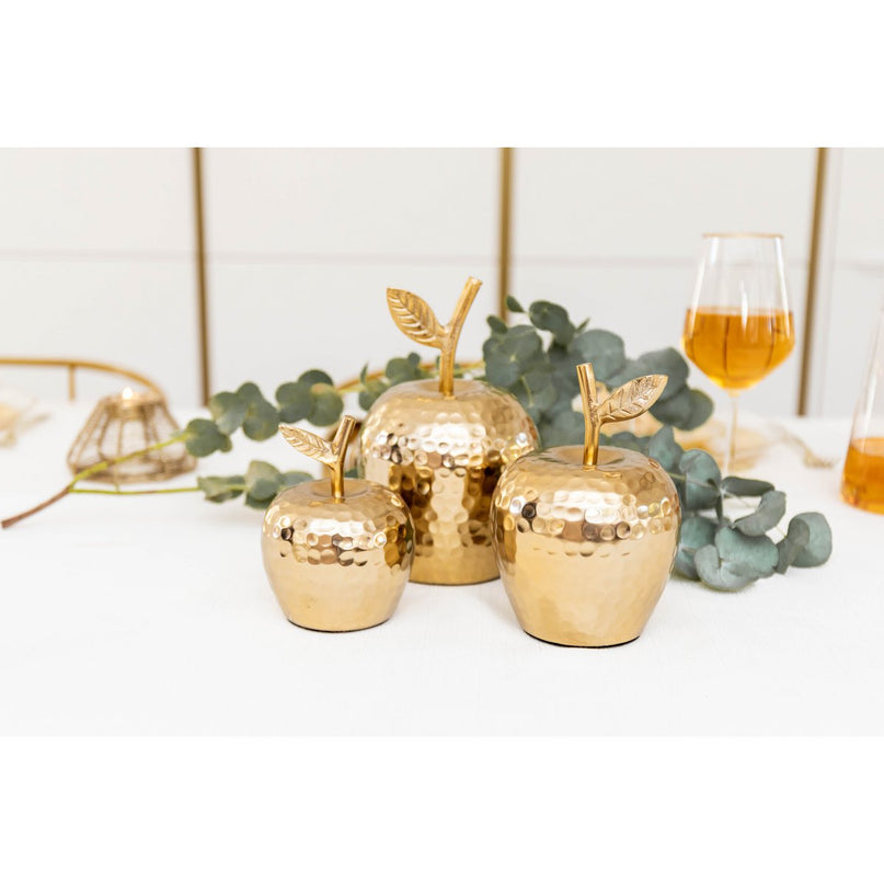 Gouden decoratieve appel 12,5x12.5x19cm