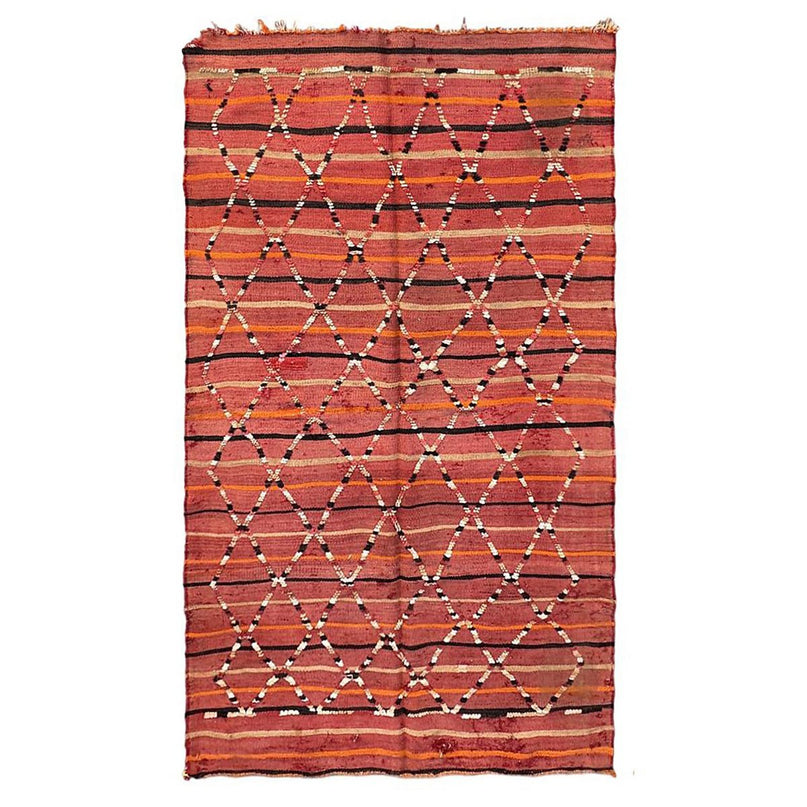 Zuiver wollen Marokkaans Kelim Berber tapijt 126 x 208 cm