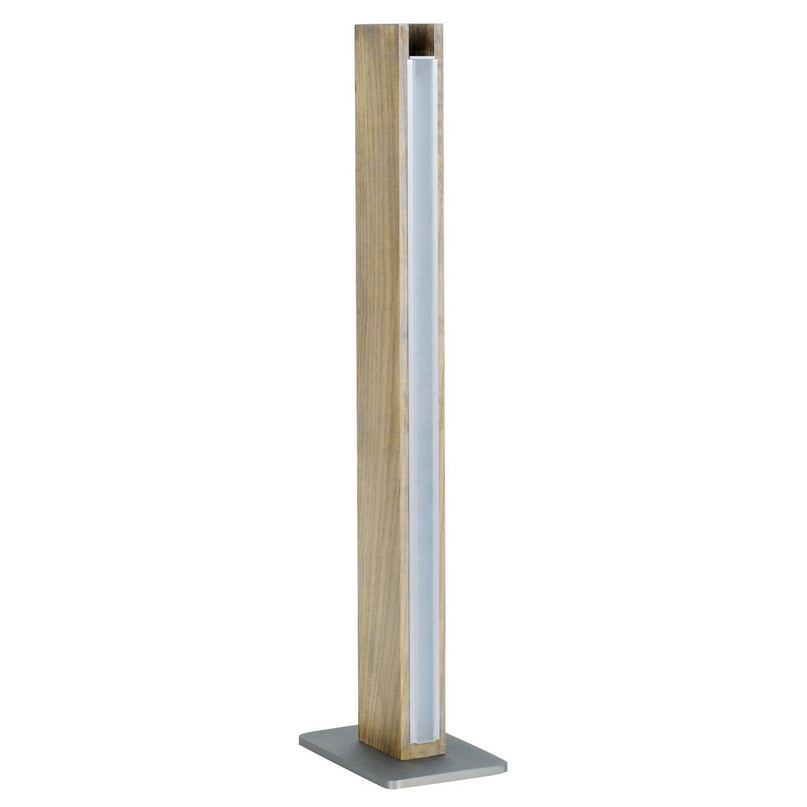 LED -tafellamp "rechte" 51 cm hoog, gemaakt van metaal, plastic en ashout, met stevig geïnstalleerde LED's, warm wit (770 lm, 3000k), dimable