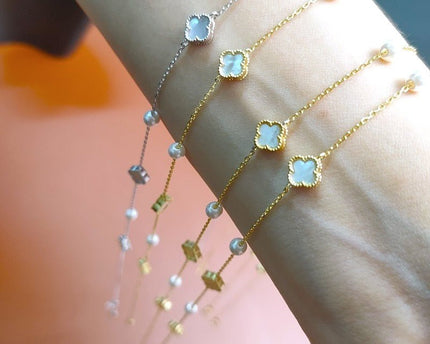 Elegante MOP Lucky Clover parels kralen ketting