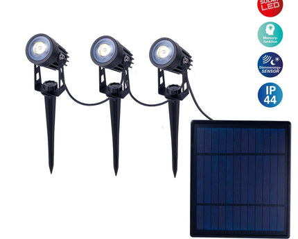 LED-zonne-spot met 3 zitplaatsen met Earthspout "Spoti" "buiten en speerboeien