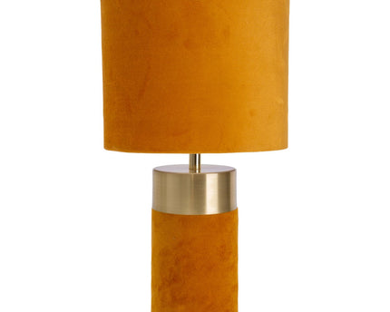 Tafellamp "bordo" 32 cm hoog gemaakt van metaal en velours in goud en bruin, met E14 -versie, lamp voor eetkamer, woonkamer, gang of kantoor