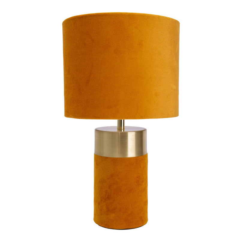 Tafellamp "bordo" 32 cm hoog gemaakt van metaal en velours in goud en bruin, met E14 -versie, lamp voor eetkamer, woonkamer, gang of kantoor