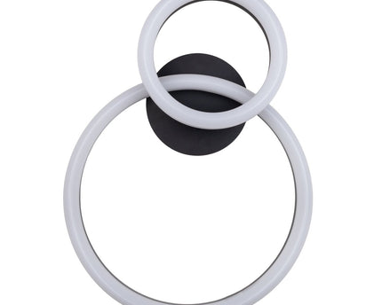 LED CCT-plafondlicht "Circulo" gemaakt van zwart metaal en zandkleurig plastic 53 cm lang
