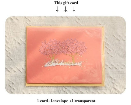 3D-kaart-kersenbloesem romantische liefdeskaart