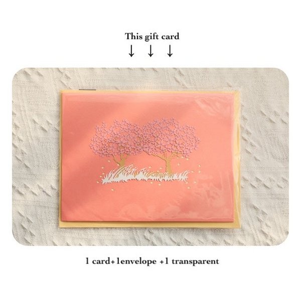 3D-kaart-kersenbloesem romantische liefdeskaart