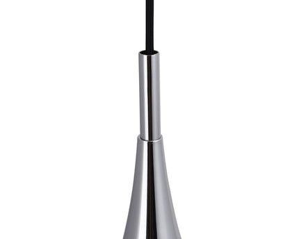 Hanger Lamp "Style", retro klassiek, hanglamp gemaakt van chroom-glanzend metaal met E27-aansluiting, paraplu Ø15 cm, ideaal voor eetkamer, woonkamer en keuken.