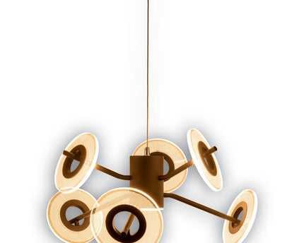 Led hanglamp "discus" gemaakt van zwart metaal en wit plastic met stevig gebouwd -in LED's, hangende lamp voor eetkamer, woonkamer, gang of kantoor met een Øvon ca. 57 cm