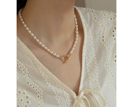Tijdloze parelkralenketting met OT-gesp