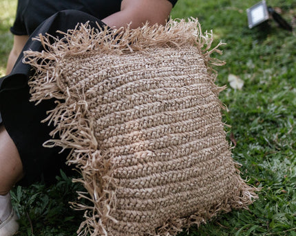 Sierkussen met vulling | Decoratief Kussen | Sofa Kussen GANDI gemaakt van Raffia
