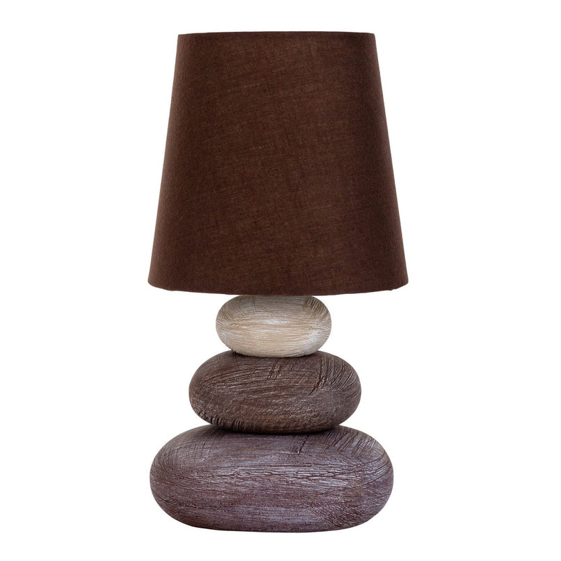Keramische tafellamp "Stoney", keramische tafellamp in bruin, met E14 -aansluiting, tafellamp voor eetkamer, woonkamer, gang of kantoor, of als een bedlamp, 31 cm hoog