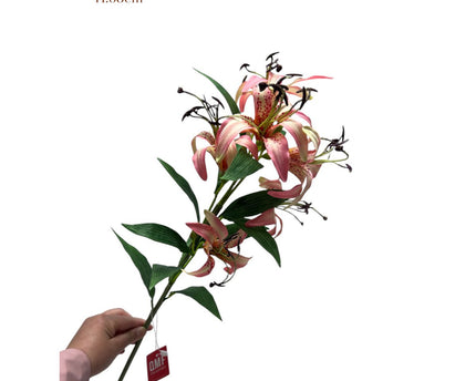 Tiger Lily Pink    | Zijden kunstbloem | Lengte 68cm 1pcs