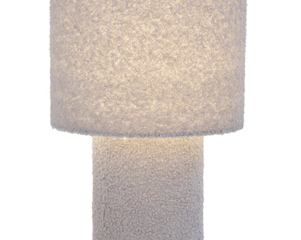 Tabellamp "Fluffy" met tekstbladen en voet in groen, E27, ca. 31 cm hoog
