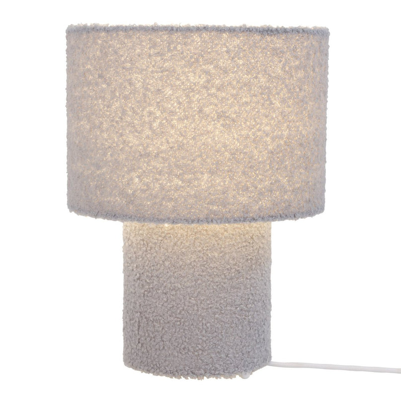 Tabellamp "Fluffy" met tekstbladen en voet in groen, E27, ca. 31 cm hoog